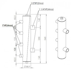 Гидравлический разделитель Прокситерм 85 кВт, 2 контура GS 32-2