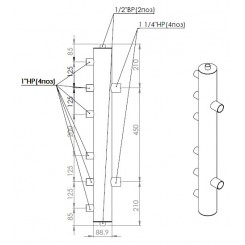 Гидравлический разделитель Прокситерм 85 кВт, 3 контура GS 32-3
