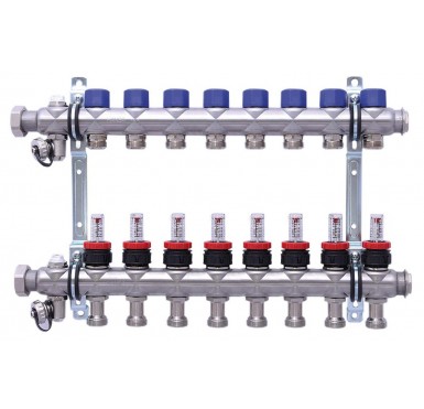 Коллектор распределительный Hansa FBH 63 1 на 8 контуров с расходомерами"