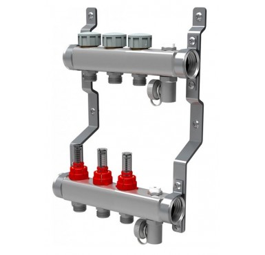 Коллектор распределительный Royal Thermo 1 на 3 контура, с расходомерами RTE 52.103"