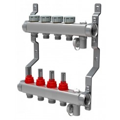 Коллектор распределительный Royal Thermo 1 на 4 контура, с расходомерами RTE 52.104"