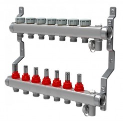 Коллектор распределительный Royal Thermo 1 на 7 контуров, с расходомерами RTE 52.107"