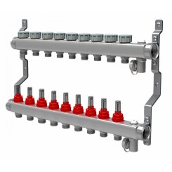 Коллектор распределительный Royal Thermo 1 на 9 контуров, с расходомерами RTE 52.109"