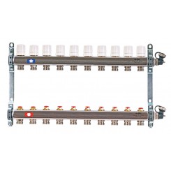 Коллектор распределительный Uni-Fitt 1 10 выходов, с регулировочными и термостатическими вентилями 451I4310"