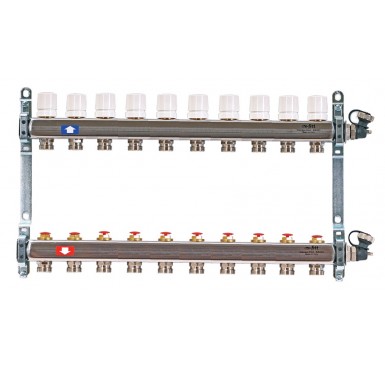Коллектор распределительный Uni-Fitt 1 10 выходов, с регулировочными и термостатическими вентилями 451I4310"