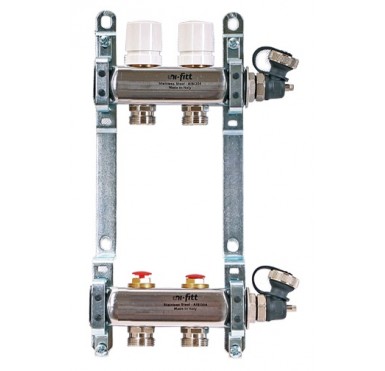 Коллектор распределительный Uni-Fitt 1 2 выхода, с регулировочными и термостатическими вентилями 451I4302"