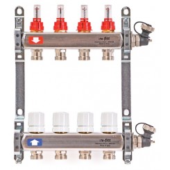 Коллектор распределительный Uni-Fitt 1 4 выхода, с расходомерами и термостатическими вентилями 450I4304"