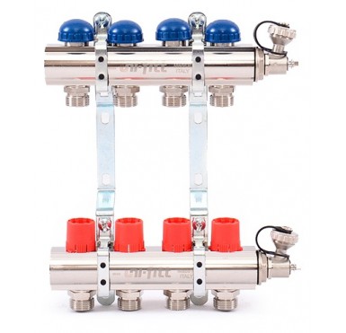 Коллектор распределительный Uni-Fitt 1 4 выхода, с регулировочными и термостатическими вентилями 441E4304"