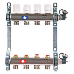 Коллектор распределительный Uni-Fitt 1 4 выхода, с регулировочными и термостатическими вентилями 451I4304"