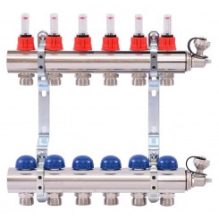 Коллектор распределительный Uni-Fitt 1 6 выходов, с расходомерами и термостатическими вентилями 440E4306"