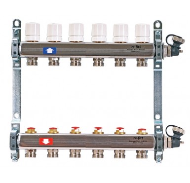 Коллектор распределительный Uni-Fitt 1 6 выходов, с регулировочными и термостатическими вентилями 451I4306"