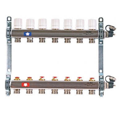 Коллектор распределительный Uni-Fitt 1 7 выходов, с регулировочными и термостатическими вентилями 451I4307"