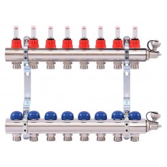 Коллектор распределительный Uni-Fitt 1 8 выходов, с расходомерами и термостатическими вентилями 440E4308"