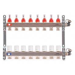 Коллектор распределительный Uni-Fitt 1 8 выходов, с расходомерами и термостатическими вентилями 450I4308"