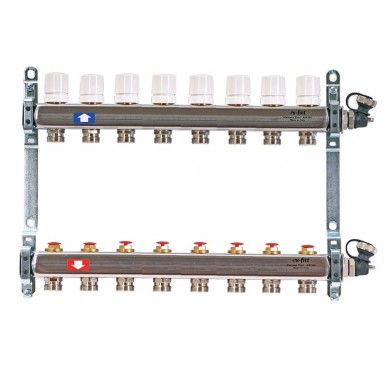 Коллектор распределительный Uni-Fitt 1 8 выходов, с регулировочными и термостатическими вентилями 451I4308"