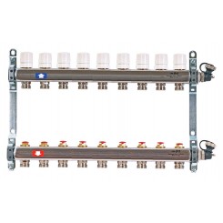 Коллектор распределительный Uni-Fitt 1 9 выходов, с регулировочными и термостатическими вентилями 451I4309"