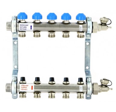 Коллектор распределительный Uni-Fitt Н 1 5 выходов с регулировочными и термостатическими вентилями 456W4305"