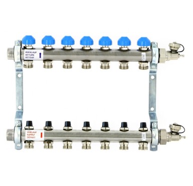 Коллектор распределительный Uni-Fitt Н 1 7 выходов с регулировочными и термостатическими вентилями 456W4307"