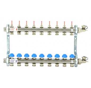 Коллектор распределительный Uni-Fitt Н 1 9 выходов, с расходомерами и термостатическими вентилями 455W4309"