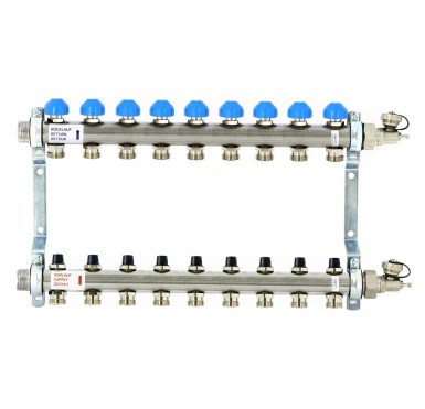 Коллектор распределительный Uni-Fitt Н 1 9 выходов с регулировочными и термостатическими вентилями 456W4309"