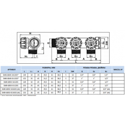 Коллектор STOUT регулирующий 3/4", 3 отвода 1/2" с плоским уплотнением
