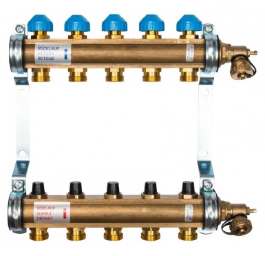 Коллектор Watts HKV-5 на 5 контуров, для теплых полов 10004178