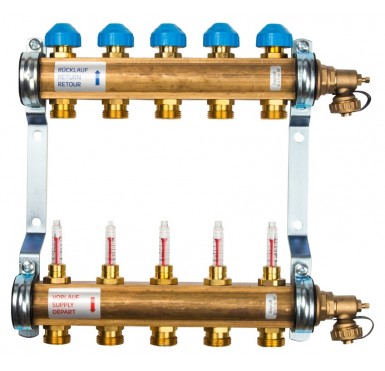 Коллектор Watts HKV/T-5 на 5 контуров, с расходомерами 10004199