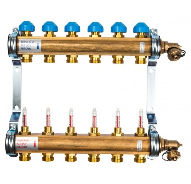 Коллектор Watts HKV/T-6 на 6 контуров, с расходомерами 10004200