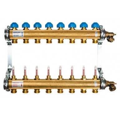 Коллектор Watts HKV/T-8 на 8 контуров, с расходомерами 10004202