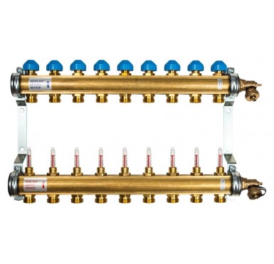 Коллектор Watts HKV/T-9 на 9 контуров, с расходомерами 10004203