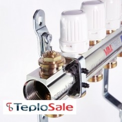 Коллекторный блок Valtec 1" x 3/4", "евроконус" на 3 контура