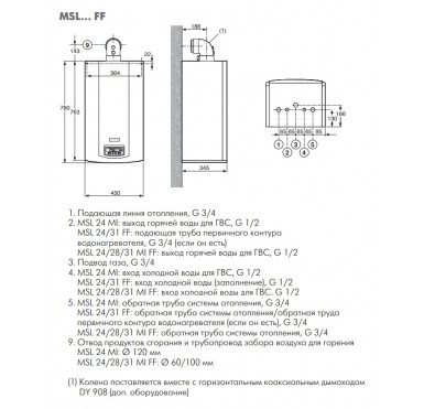 Настенный газовый одноконтурный котел De Dietrich Zena Plus MSL 31 FF